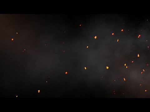 Burning Fire Particles Smoke Effect Black Screen Background Video 4k