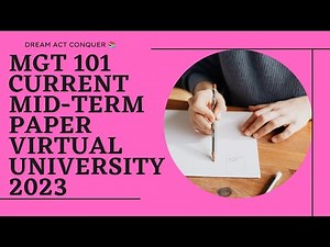 Mgt 101 Current Mid-term paper 😍 2023// Mgt101 Midterm preparation
