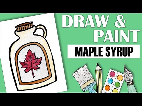 How to Draw and Paint Maple Syrup using Watercolors for Kids or Beginners!