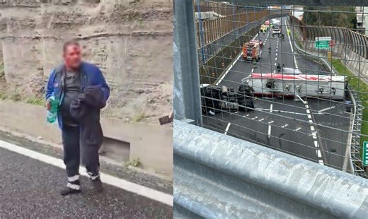 L’autista dell’autocisterna ribaltata sulla Tangenziale di Napoli subito dopo l’incidente: il video