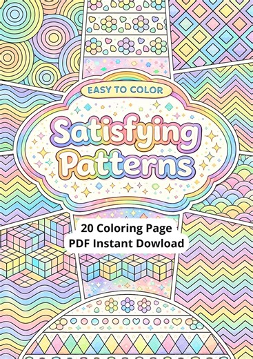 Geometric Patterns Coloring Book: 20 Relaxing Pages (PDF Digital) - Etsy