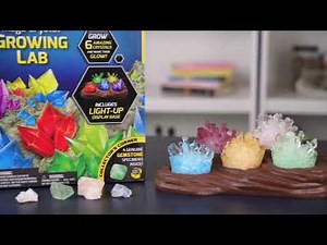 NATIONAL GEOGRAPHIC Mega Crystal Growing Lab– Grow 6 Vibrant Crystals then Display on Light-Up Stand