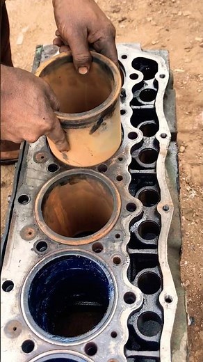 Diesel Engine Block Sleeve Installation #shortfeed #sleeve #automation #machanic