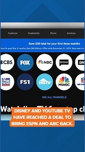 Big win for sports fans: Disney channels set to return to YouTube TV after a new agreement