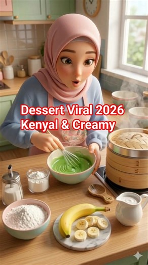 “Mochi Pisang Ijo Lumer Viral 🤤 Resep Mudah, Kenyal & Anti Gagal!” #ジブリ #ytshorts #shorts #dessert