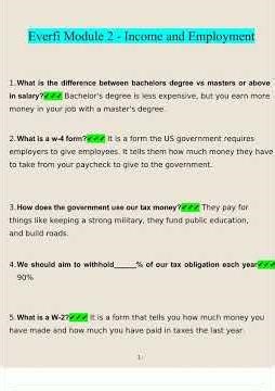 EVERFI Module 2 Income and Employment 2023 Questions and Answers Verified Answers3861