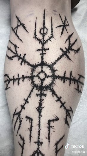 Viking and Runic Inspired Shin Tattoo Designs