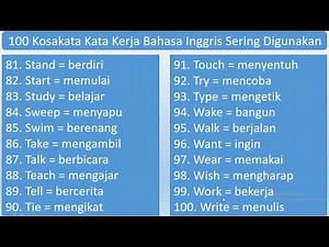 100 English Verb Vocabulary Words and Their Meanings That Are Often Used for Writing and Speaking