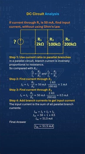 how to find current in parallel circuits without using current divider rule and ohms law 50 mA in