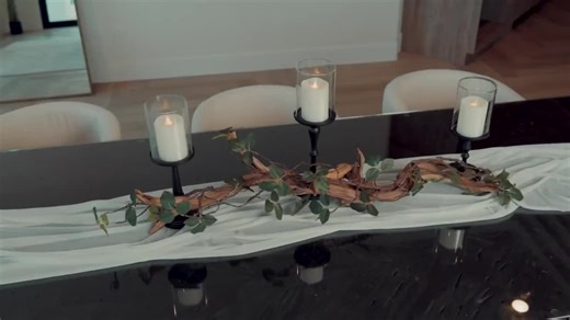 Dining Table Driftwood Centerpiece With Candle Holders Green Leaf Vine, Flameless Pillar Candles - Etsy
