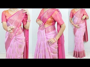 Beautiful Pure Silk Saree Draping for Beginners Guide | Wedding Saree Draping with Perfect Pleats