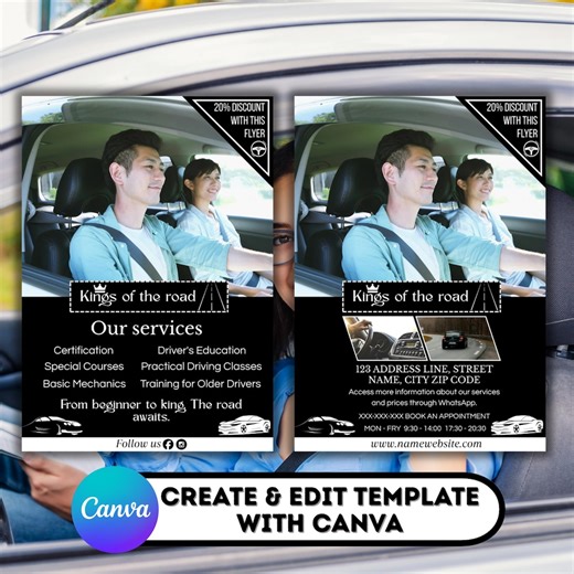 Editable Driving School Flyer Templates/driving School Flyer/driving School Templates/editable Driving School Flyer Templates/driving School - Etsy UK
