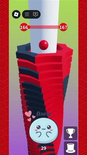 STACKBALL LEVEL 166 #roblox #stackball