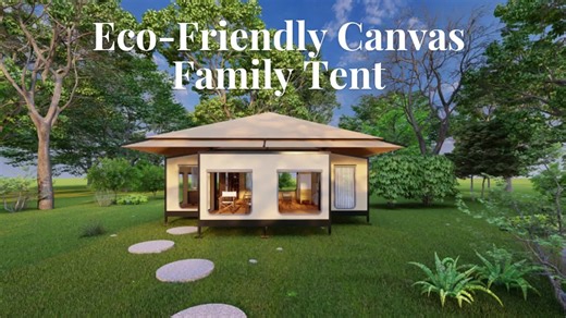 Eco-Friendly Canvas Family Tent-SANI Size: 4.2m * 4.2m (main area), 4.2m * 2m (side area) Total Area: 42.84 sqm = 17.64 sqm 25.2 sqm Framework: galvanized steel pipe Roof Cloth: two layers, shade tent, and PVC Sidewall Cloth: three layers of 500g canvas with insulation Platform: adjustable galvanized steel platform #GLAMPING #luxurytent #ecofriendly #tentsile #tentsxpert #exclusivetent