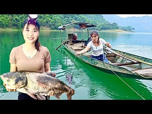 Living off grid, 365-day off-grid life on a deserted island, building houses and catching big fish