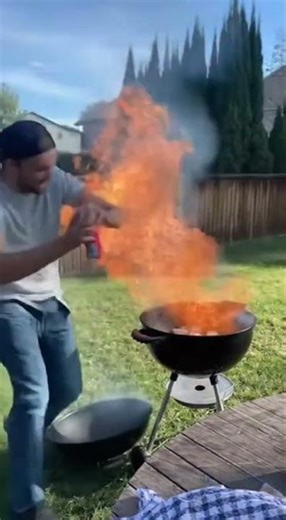 BBQ Grill EXPLODES Into Flames!