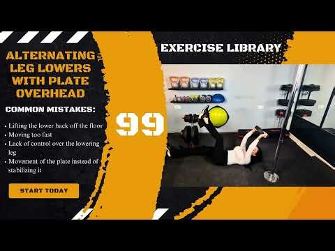 Alternating Leg Lowers With Plate Overhead | nutritrainlab.com