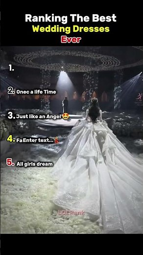Ranking The Best Wedding Dress Ever #weddingdress #usa #shorts