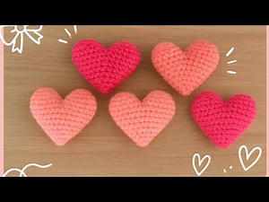 How to crochet amigurumi heart shape 3D