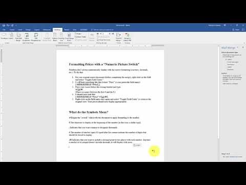 Access Mail Merge and Formating Currency