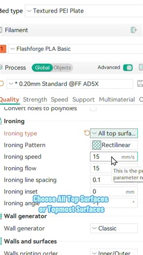Want a smooth top surface on your 3D prints? Try this simple setting! #3dprinting #3dprintingtips