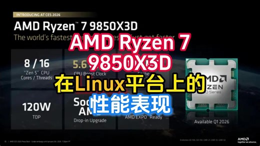 AMD Ryzen 7 9850X3D在Linux平台上的性能表现