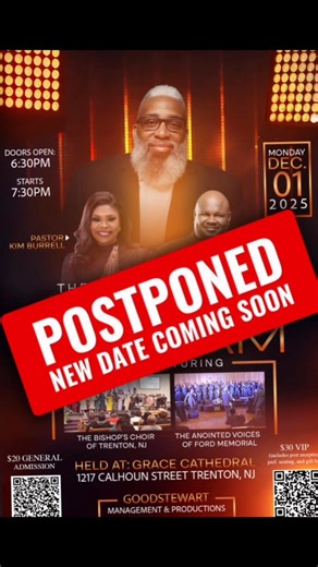 Grace and Peace! After prayerful consideration, and due to circumstances beyond our control, I must announce that the live recording scheduled for Monday, December 1, 2025 has been postponed. This decision was made to ensure that everything presented is done in a spirit of excellence and with the highest level of preparation. Please rest assured that all previously purchased tickets—General Admission and VIP—will be honored on the new recording date once it is confirmed and announced. If you pre