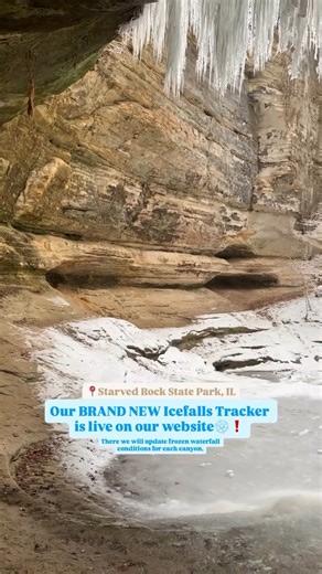 Enjoy Illinois on Instagram: "Winter hiking season is here! ❄️🥾 @starvedrockhikers just launched their Icefalls Tracker, updating frozen waterfall conditions canyon-by-canyon so you can plan your visit safely and catch the best views. 🔗 Plan your Starved Rock visit at the link in bio #EnjoyIllinois #MiddleofEverything #WinterinIllinois 🎥: @starvedrockhikers"