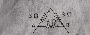 A circuit diagram is given where three resistors are connected ... | Filo