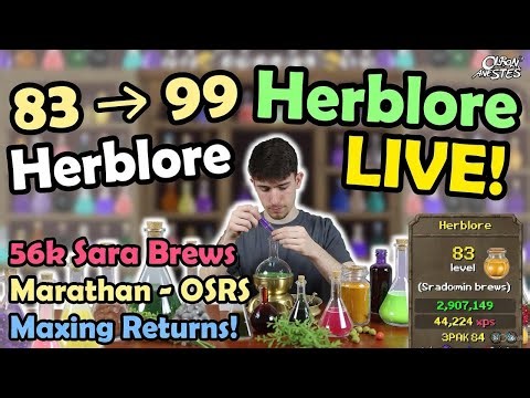 🧪 83 → 99 Herblore LIVE! 56k Sara Brews Marathon 💚 OSRS Maxing Returns!