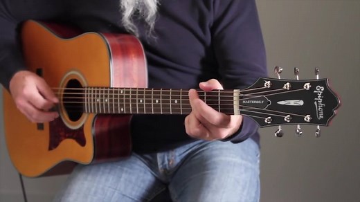 The Masterbilt DR-400MCE Acoustic/Electric Guitar is Epiphone’s most affordable solid body acoustic guitar ever made with the legendary build quality that Masterbilts are world famous for. Featuring a Solid Sitka Spruce Top, cutaway for easy access, Mahogany body and neck, bone nut, and the superb eSonic™ HD preamp system and NanoFlex-HD pickup for true acoustic sound when plugged in. Available in Natural, Faded Cherry Sunburst, and Violinburst. | Epiphone