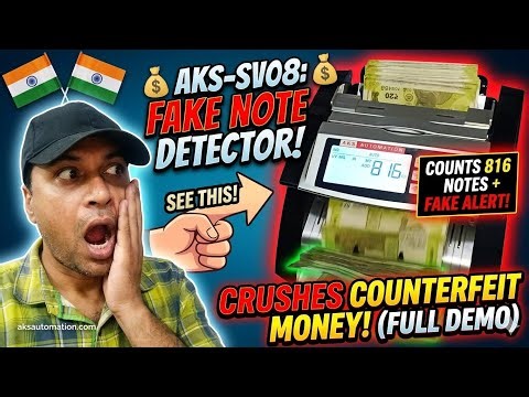 💰 Powerful Cash Counting Machine with Fake Note Detector | AKS-SV08 Full Demo