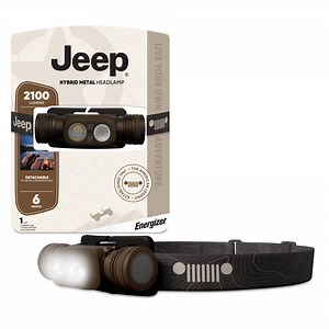 Jeep Rechargeable LED Headlamp, 2,000 Lumens, Hybrid Metal Design, Bright and Durable for Hunting, Running, Jogging, Hiking, Tactical and Outdoor Use