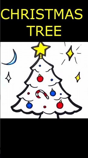 CHRISTMAS TREE Drawing, Painting and Coloring for Kids #dibujosfelices