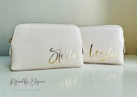 Personalized Makeup Bag, Custom Cosmetic Bag, Bridesmaid Makeup Pouch, Travel Makeup Case, Gift for Her - Etsy