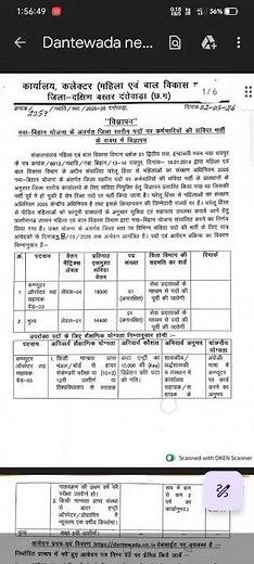 5वीं एवं 12वीं पास नई भर्ती मार्च 2026/Mahila Baal Vikash Vibhag Dantewada Vacancy 2026