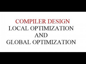 LOCAL OPTIMIZATION AND GLOBAL OPTIMIZATION