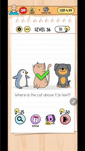 Brain Test Level 36 Solution & Walkthrough | Tricky Puzzles (Android & iOS Shorts)