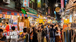 Taipei City Shilin Night Market Walking Tour (4K HDR)