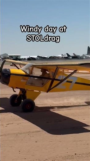 Harry Beaupre in his Kitfox lands and turns around during windy Roswell Air Races STOLdrag race.