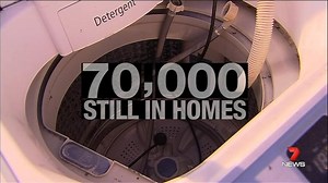 Consumer group CHOICE has renewed warnings about faulty Samsung top loader washing machines. On average, one of the six faulty top loader washing machines catches fire a week. Of the 144,451 affected machines sold between 2010 and 2013, only 74,893 of the machines have been repaired or replaced - meaning almost 70,000 potential fire hazards remain in Australian homes. Model numbers affected are: SW75V9WIP/XSA SW65V9WIP/XSA SW70SPWIP/XSA SW80SPWIP/XSA WA85GWGIP/XSA WA85GWWIP/XSA 7 News reporter H