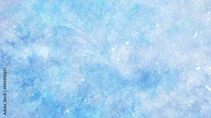 Christmas animated blue winter footage with snowflakes and frozen window. Snowfall. Frost. Happy New Year! Merry Christmas! Vj loops. Frozen glass. Holiday backdrop. 4K