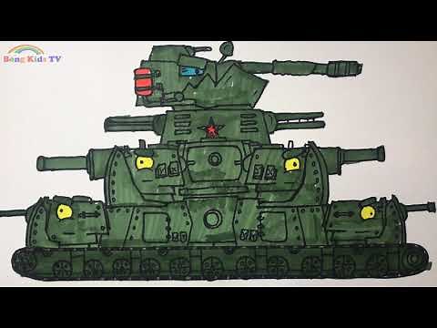 Cách vẽ xe tăng KB-45 + Братьев Кв-6 - Мультики про танки