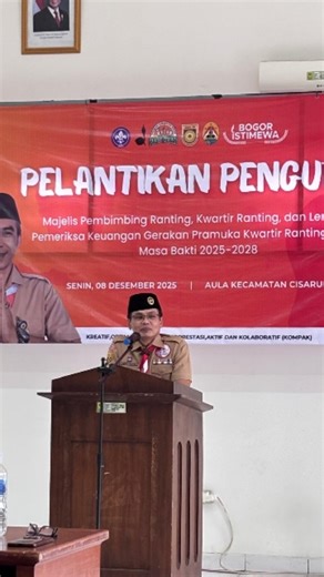 Kwarcab Kabupaten Bogor on Instagram: "Pelantikan Ketua Mabiran Cisarua dan Pengurus Kwarran serta LPK Kwarran Cisarua telah dilaksanakan pada 8 Desember 2025 di Kecamatan Cisarua. Ketua Kwarcab Kab. Bogor secara resmi melantik para pengurus baru, menandai babak baru dalam kegiatan kepramukaan di Kwarran Cisarua 🏕️💪 #PelantikanPengurus #KwarranCisarua #KwarcabKabBogor #PramukaCisarua #PramukaIndonesia #KecamatanCijeruk #PramukaBergerak #PramukaBerkarya"