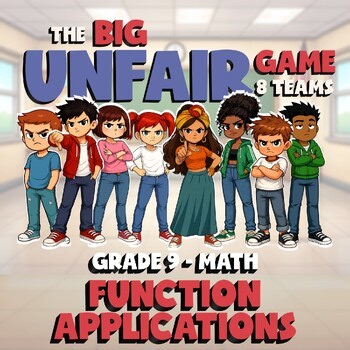 Function Applications BIG UNFAIR GAME - No Prep Grade 9 Math Review Activity