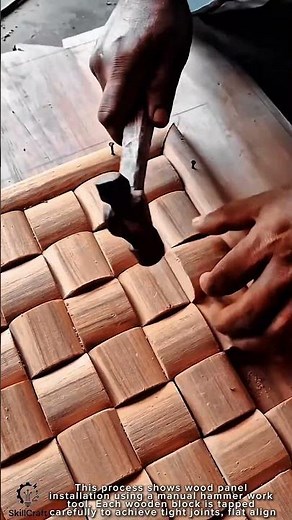 Wood Panel Installation Work Tool Using Manual Hammer #worktool