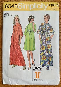 Vintage 1970s Women's Zippered Robe Sewing Pattern - Simplicity 6048 FF (bust 31.5-32.5") - Etsy