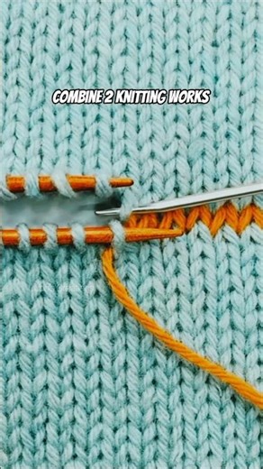 How to joint 2 knitting work projects easily #ideas #knittig