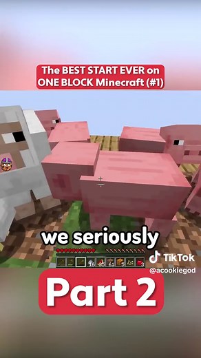the best start ever on one block minecraft #minecraft #hardcore #letsplay #fyp