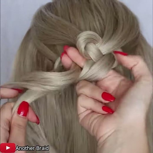 Knot Loop Braid Half Up 😱 Wedding Prom Updo Hair Tutorial by Another Braid #shorts